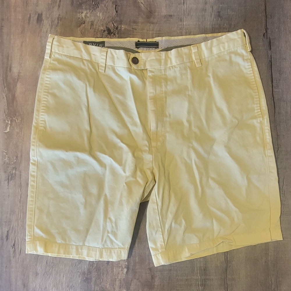 Orvis Mens 38 Yellow Flat Front Casual Cotton‎ Chino Shorts